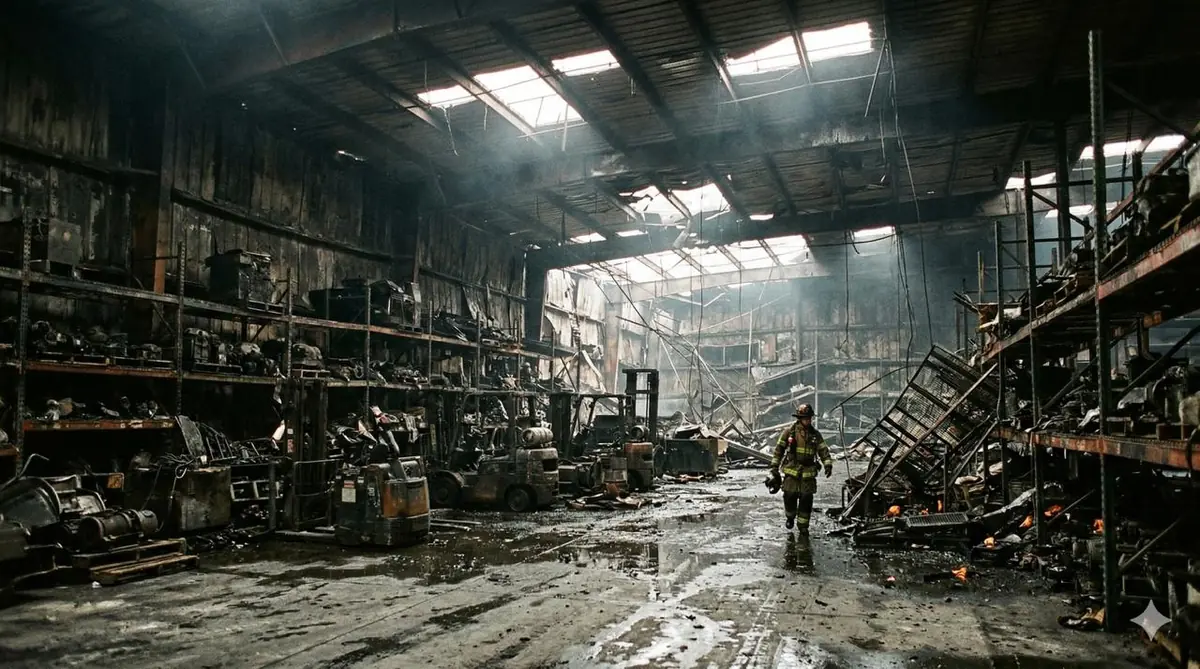 Qué hacer después de un incendio en una nave industrial